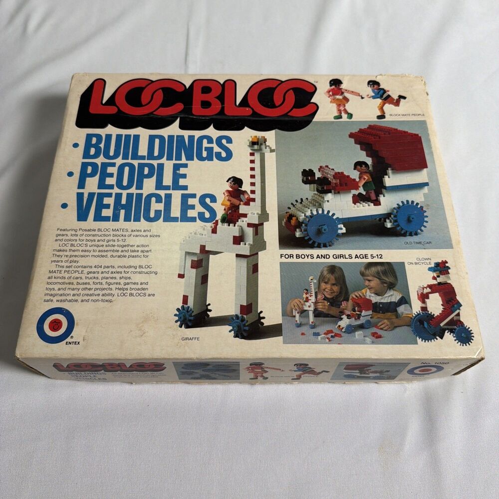 Lot Of Vintage Loc Blocs By Entex With Instruction Booklet - Not Complete